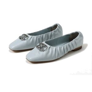 NWT SAM EDELMAN Women"s Marlowe Ballet Flat Cape Blue Leather Sz 8 $185